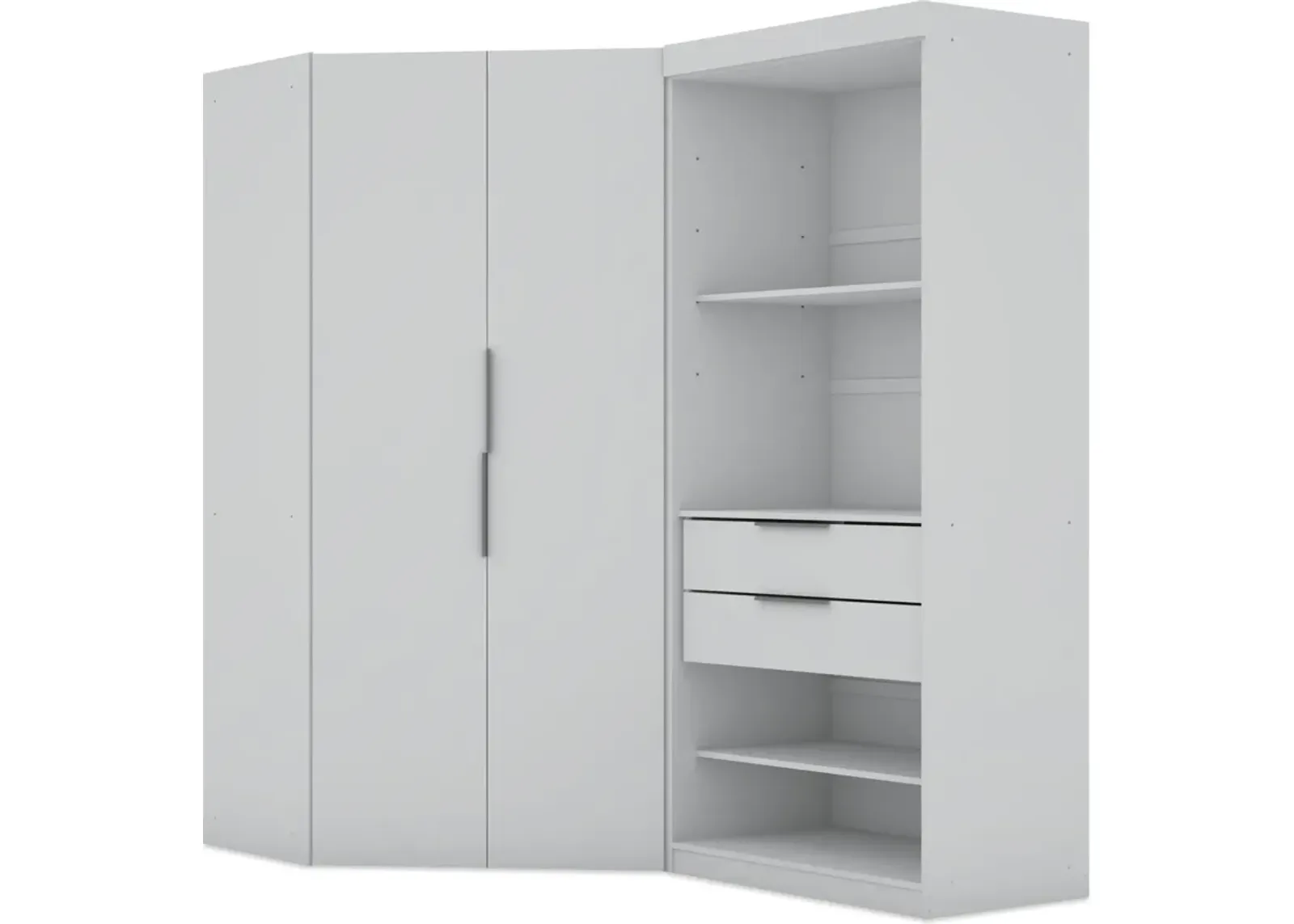 Cornell Set of 2 Semi-Open Corner Closets - White