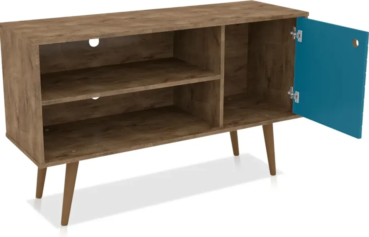 Webb 43" TV Stand - Brown/Aqua