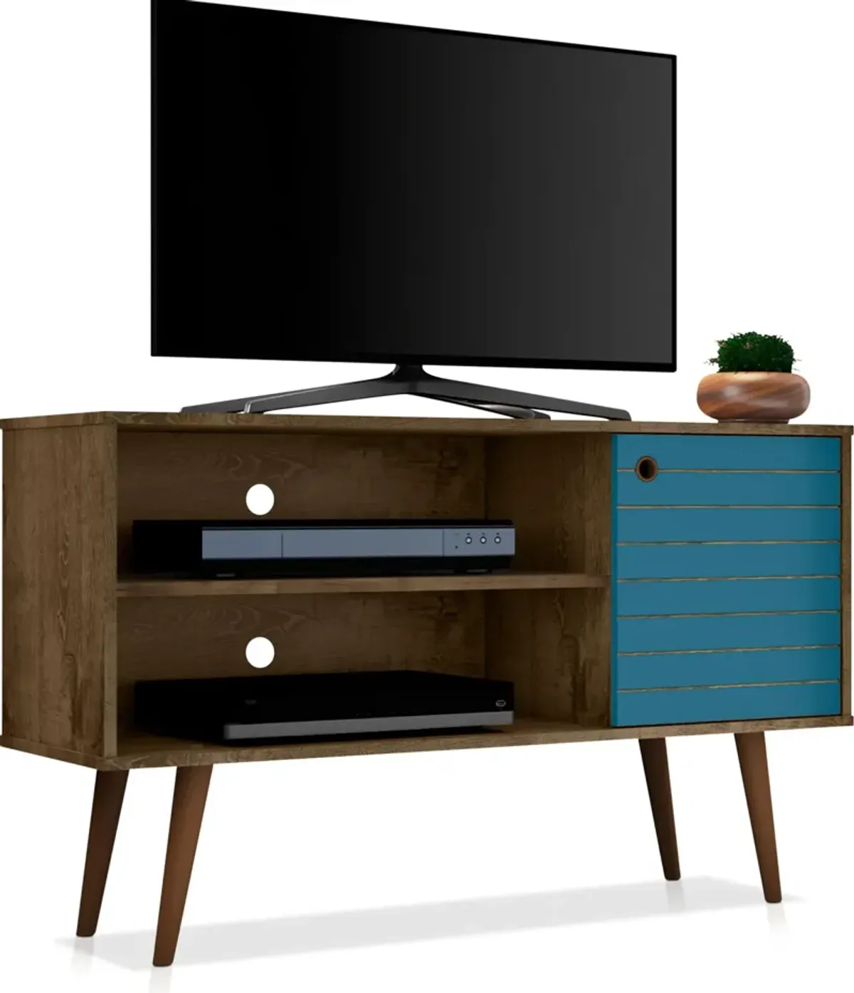 Webb 43" TV Stand - Brown/Aqua