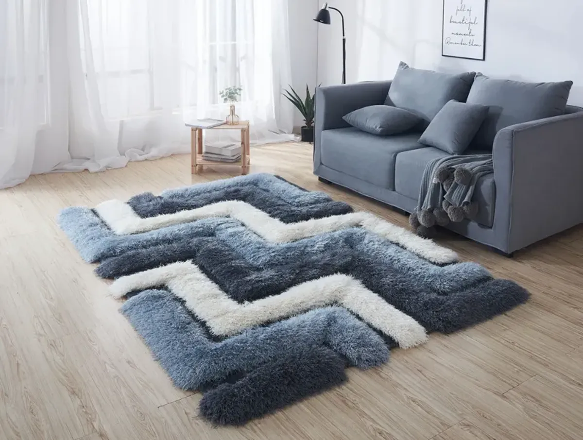 Overton  5' x 7' Area Rug - Gray/Blue/White