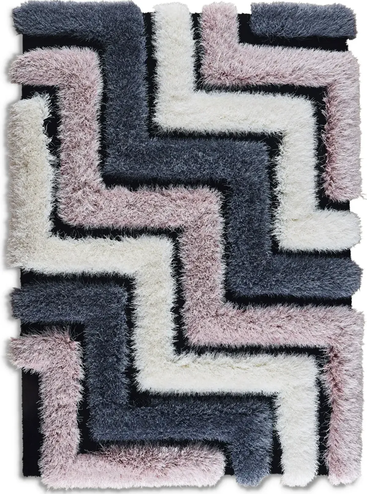 Overton 5' x 7' Area Rug - Pink/Gray/White