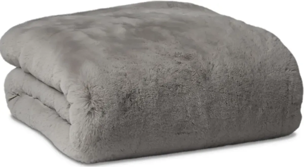 Faux Fur Throw - Big Bear Gray