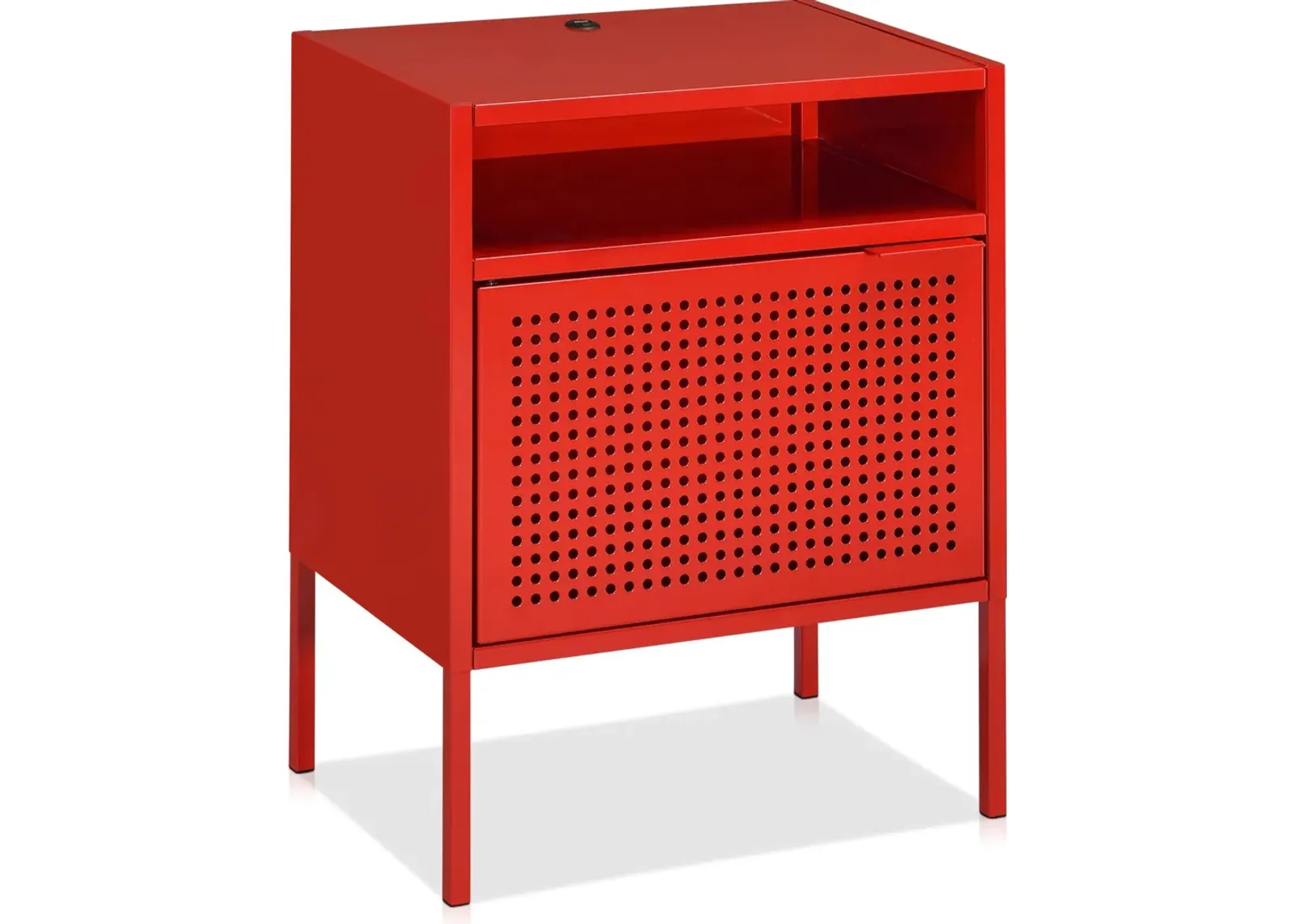 Seward Nightstand with USB Charging - Red