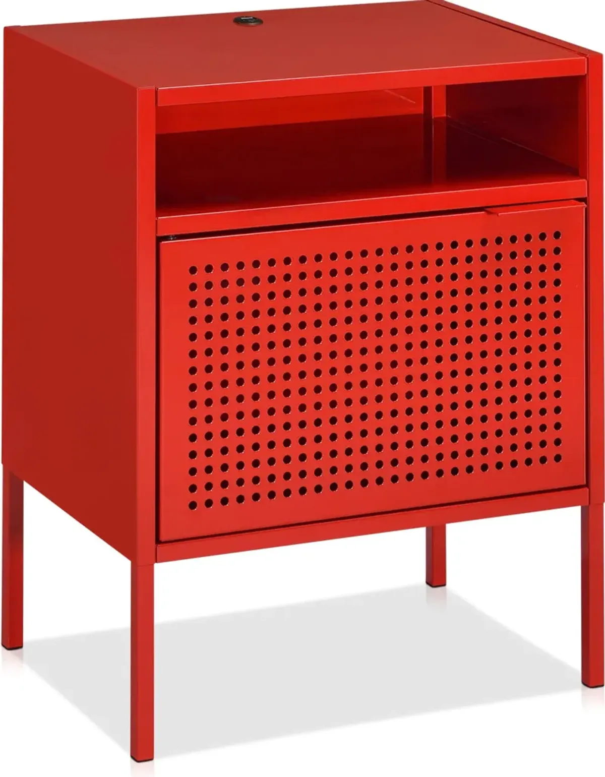 Seward Nightstand with USB Charging - Red