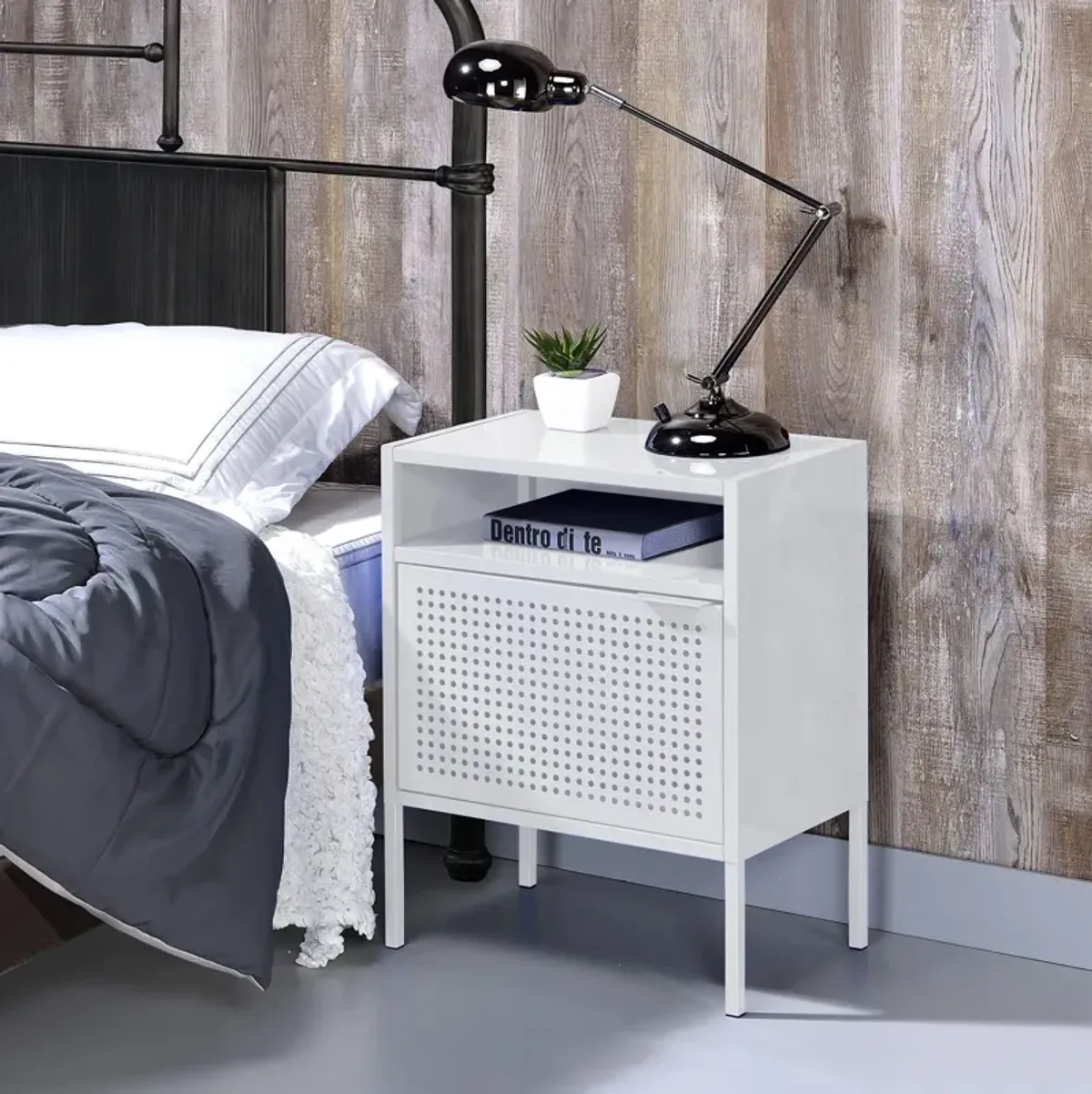 Seward Nightstand with USB Charging- White