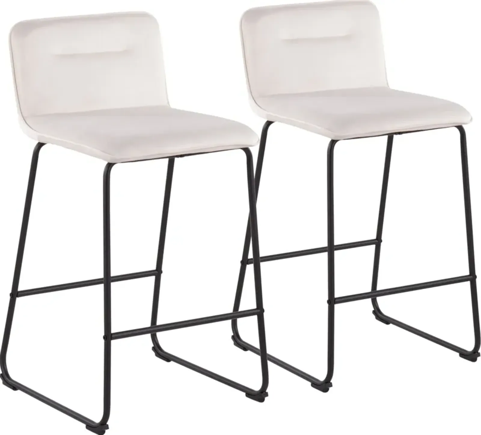 Santos Set of 2 Counter-Height Stools - Black/Cream