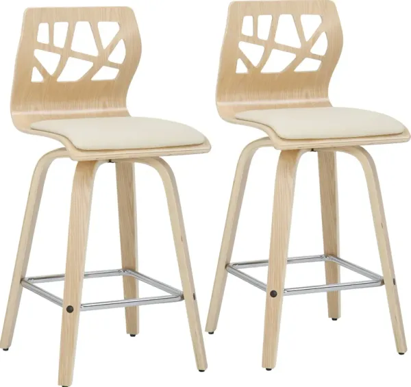 Nellie Set of 2 Counter-Height Stools - Natural