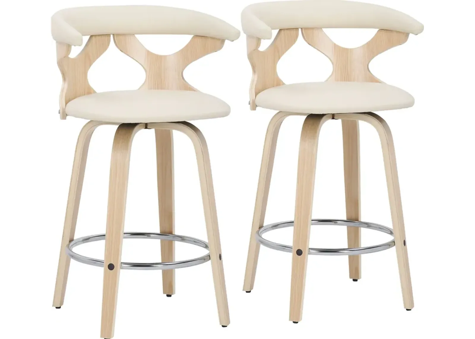 Serafina Set of 2 Counter-Height Stools- Natural