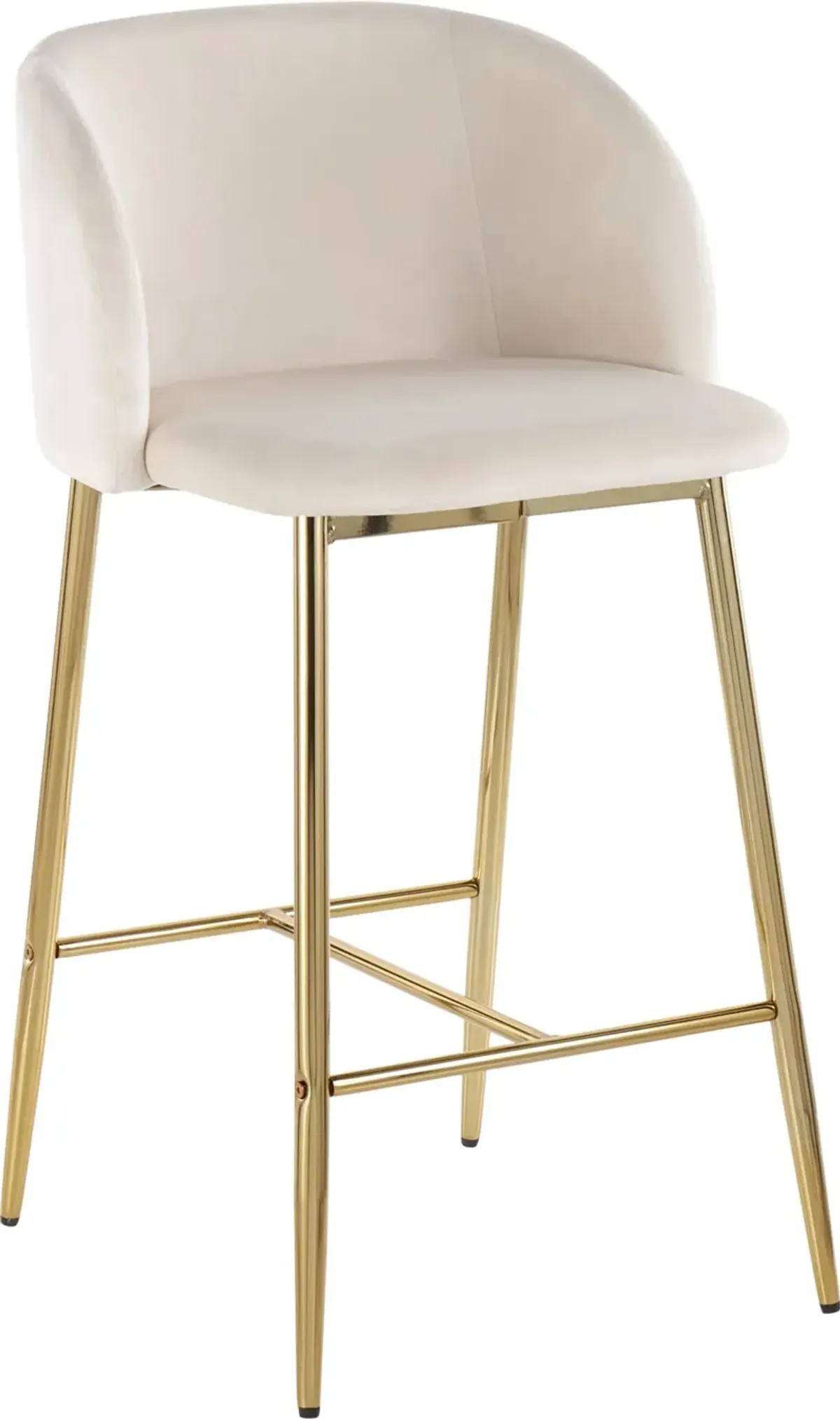 Hermione Set of 2 Counter-Height Stools - Gold/Cream