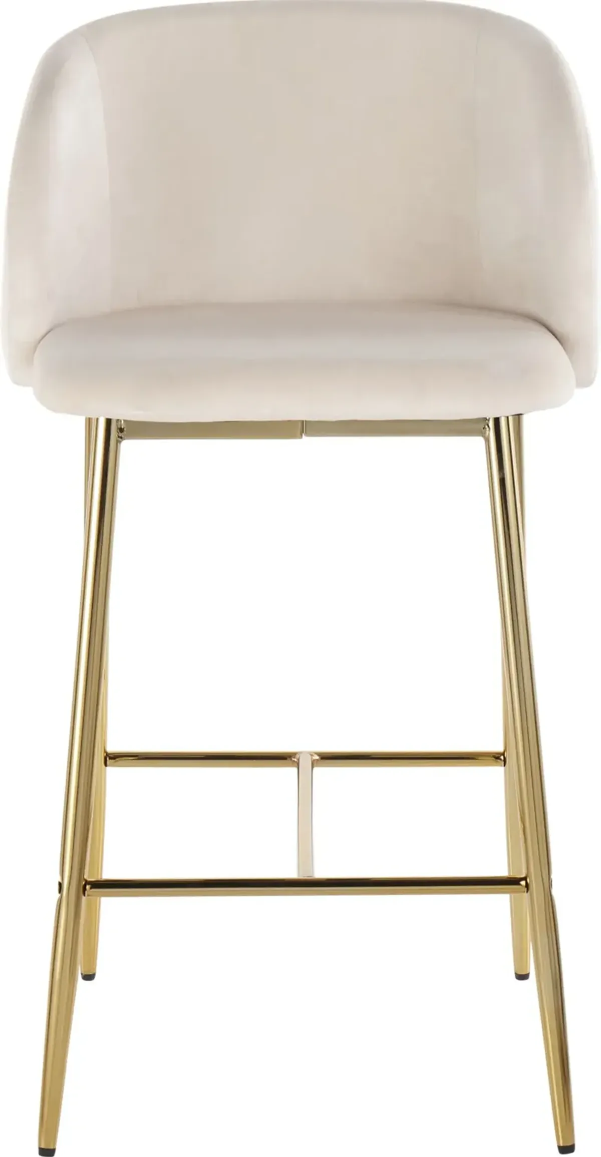 Hermione Set of 2 Counter-Height Stools - Gold/Cream