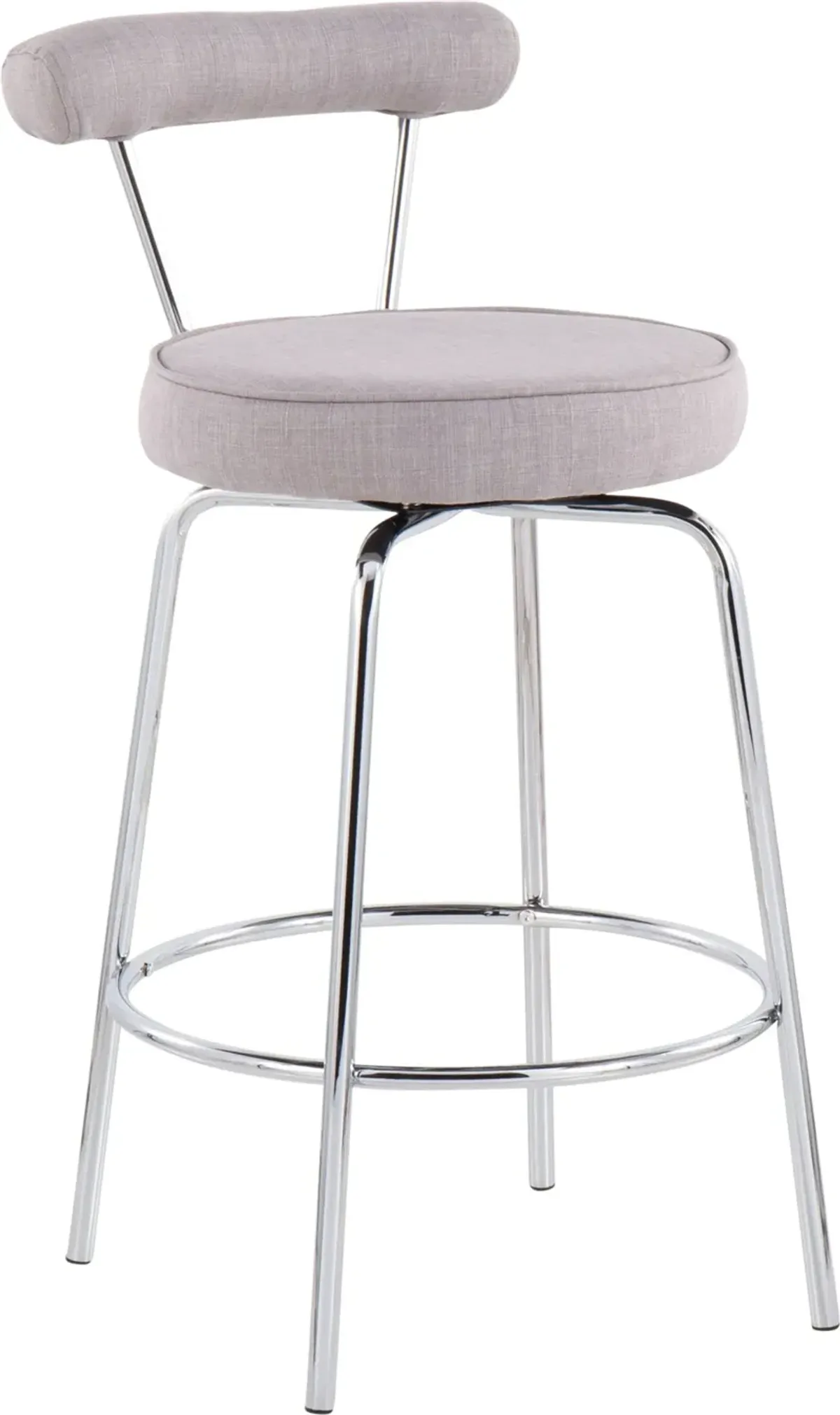 Marquis Set of 2 Counter-Height Stools - Chrome/Gray