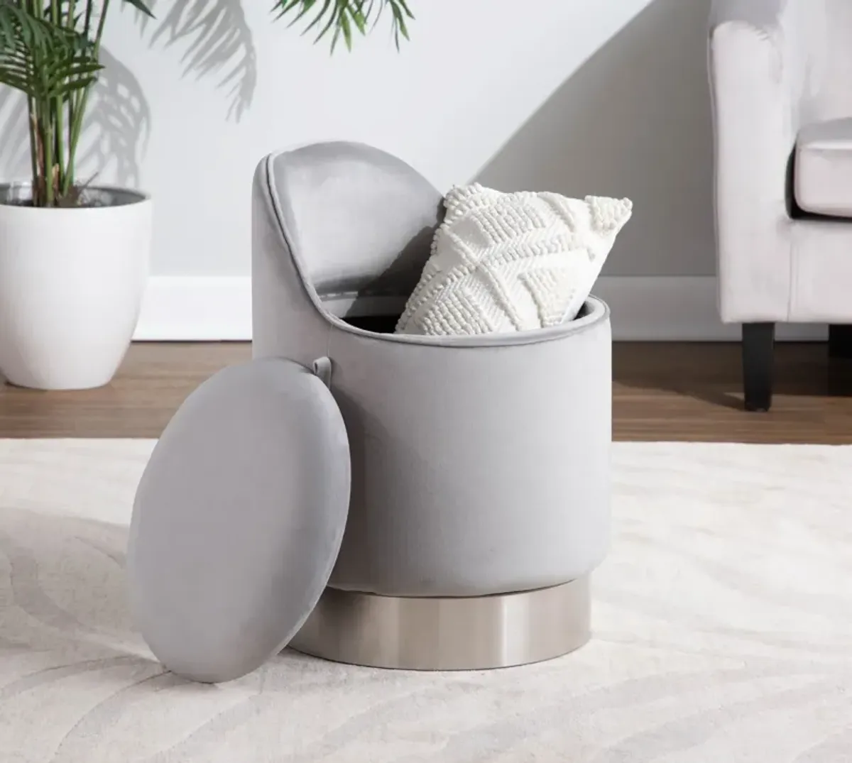 Mirage Vanity Stool - Chrome/Silver