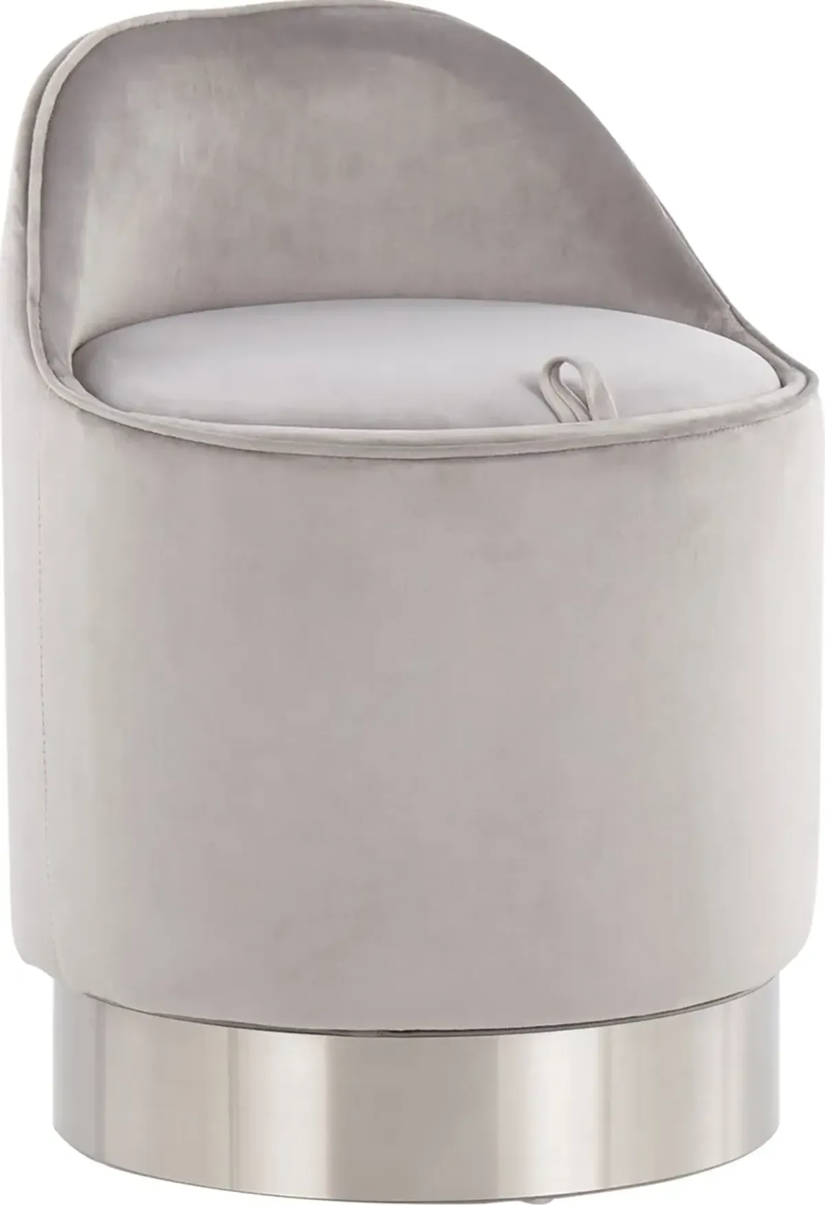 Mirage Vanity Stool - Chrome/Silver