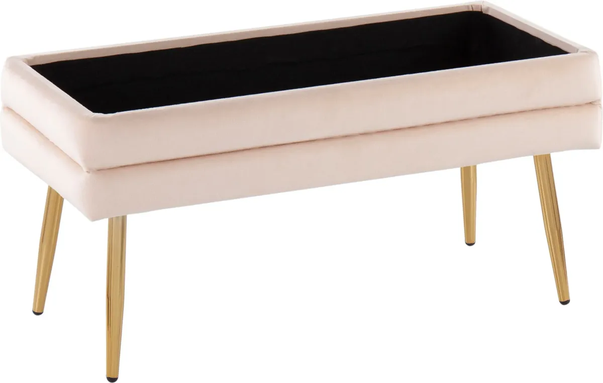 Alistair Storage Bench - Gold/Cream