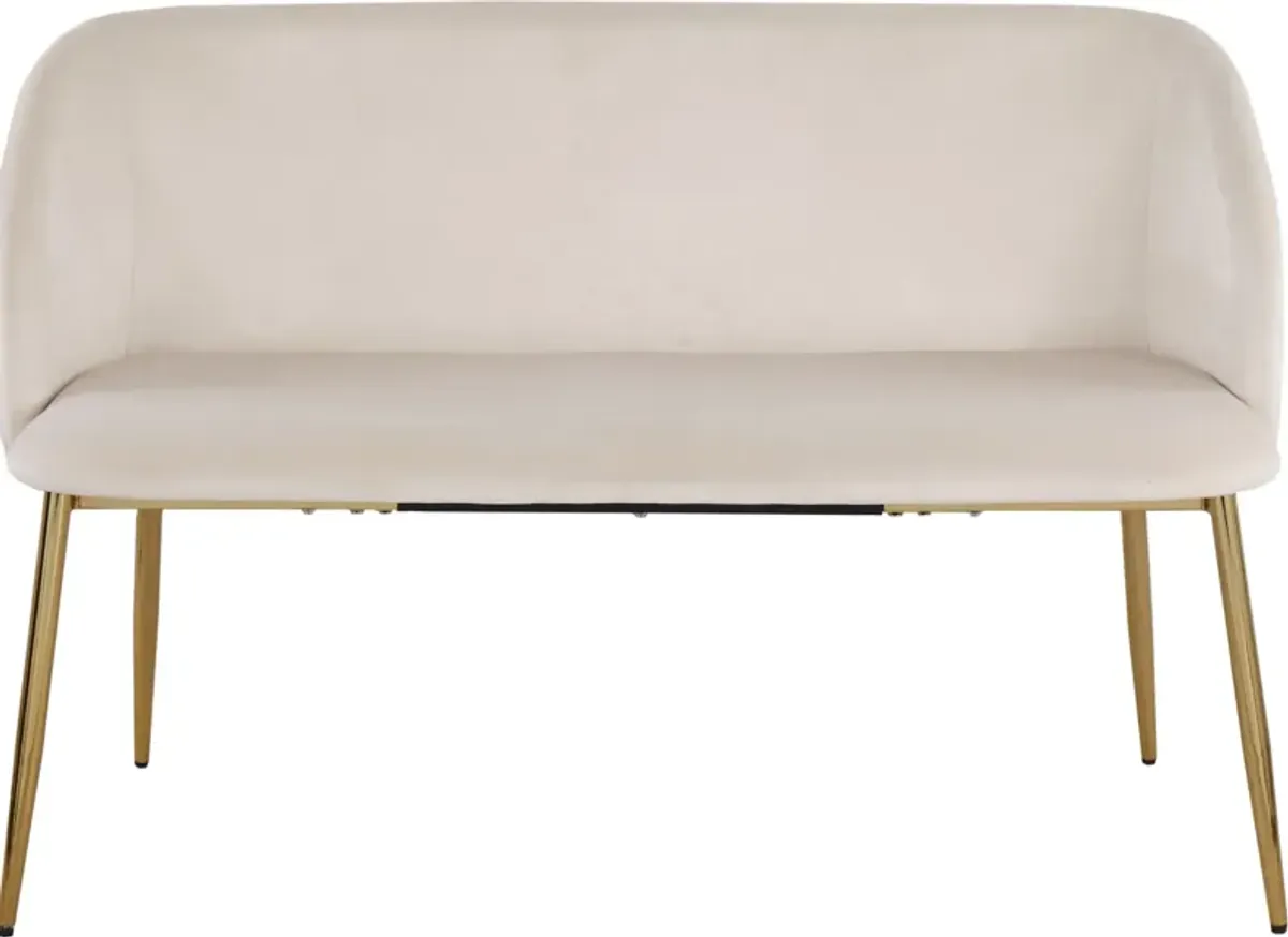 Hermione Bench - Gold/Cream