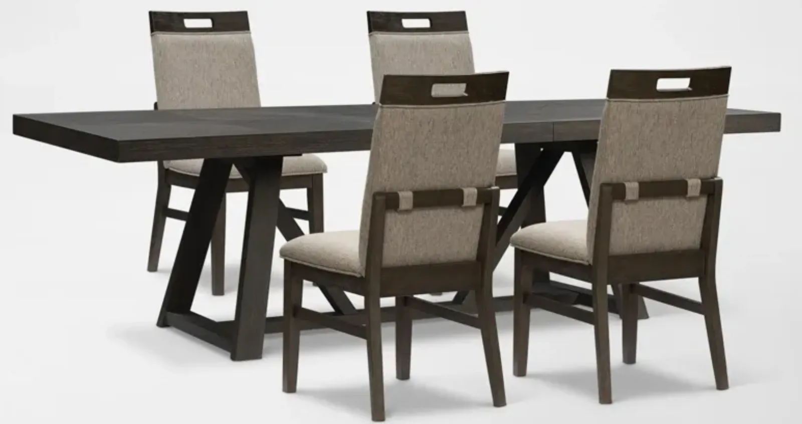 Edison Extendable Dining Table and 4 Upholstered Chairs