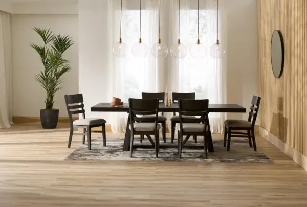 Edison Extendable Dining Table and 6 Dining Chairs
