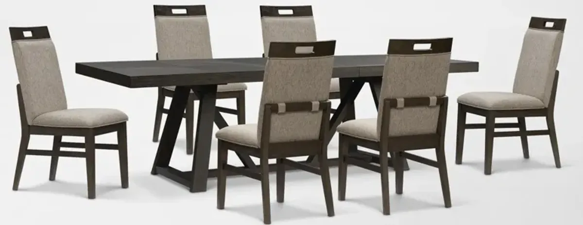 Edison Extendable Dining Table and 6 Upholstered Chairs