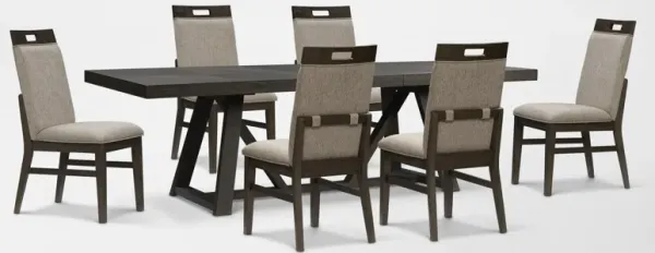 Edison Extendable Dining Table and 6 Upholstered Chairs