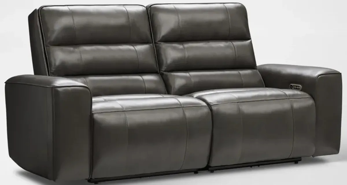 Hartley 2-Piece Dual-Power Reclining Sofa - Charcoal