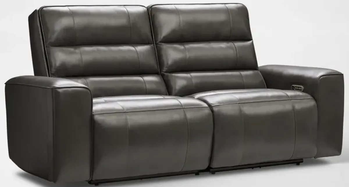 Hartley 2-Piece Dual-Power Reclining Sofa - Charcoal
