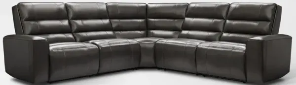 Hartley 5-Piece Dual-Power Reclining Sectional with 2 Reclining Seats - Charcoal