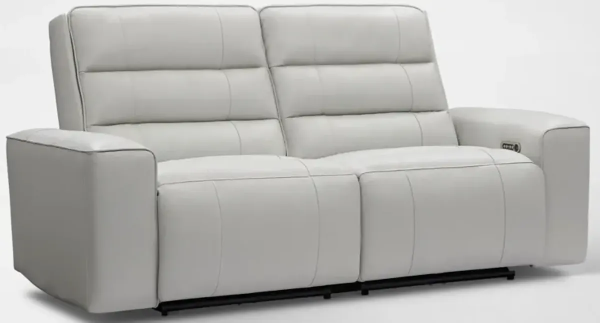 Hartley 2-Piece Dual-Power Reclining Sofa - Light Gray