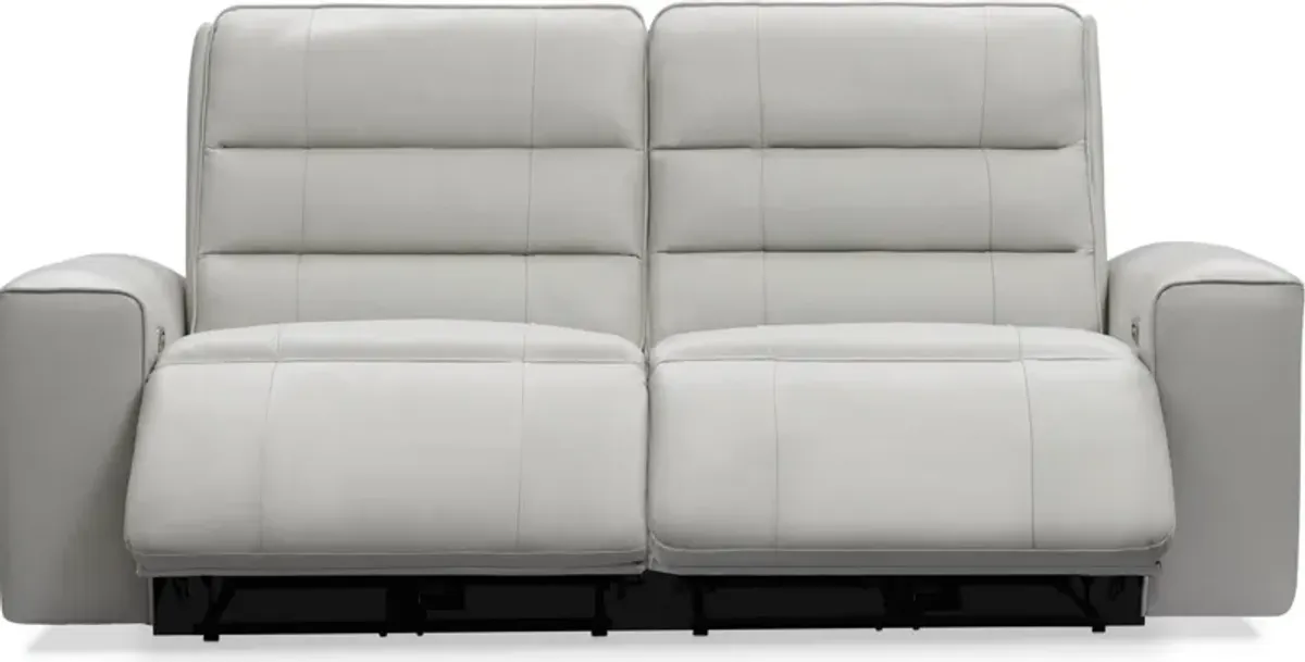 Hartley 2-Piece Dual-Power Reclining Sofa - Light Gray