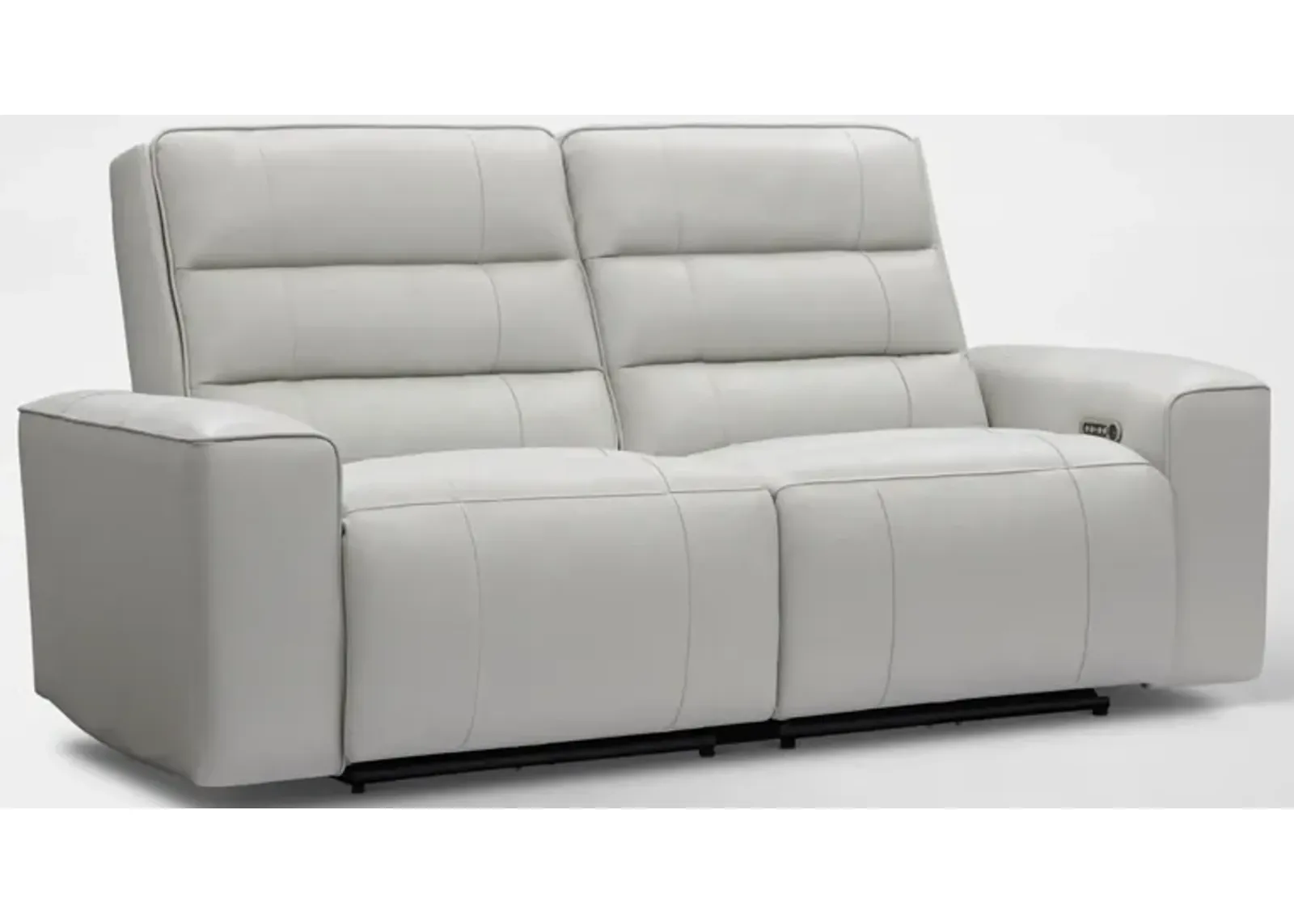 Hartley 2-Piece Dual-Power Reclining Sofa - Light Gray