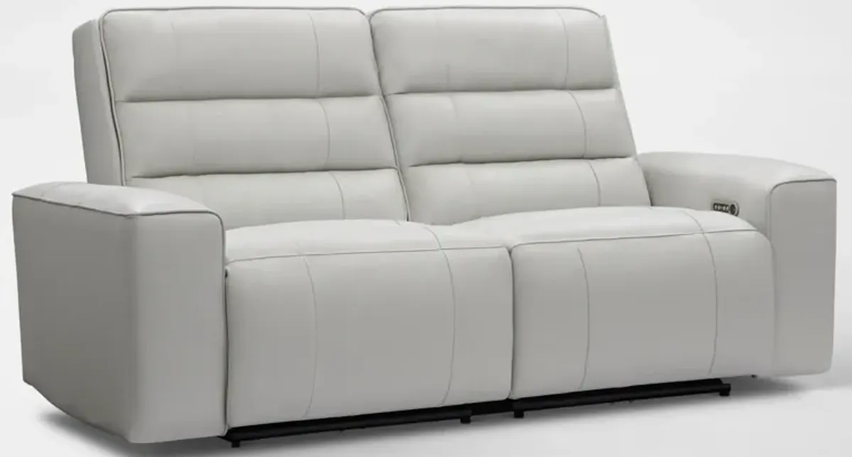 Hartley 2-Piece Dual-Power Reclining Sofa - Light Gray