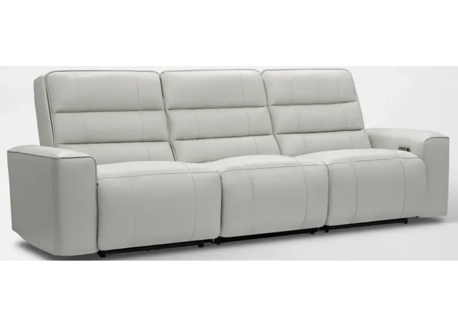 Hartley 3-Piece Dual-Power Reclining Sofa with 2 Reclining Seats - Light Gray