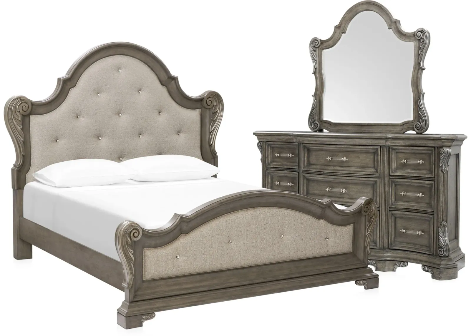 Vivian 5-Piece Queen Bedroom Set with Dresser and Mirror