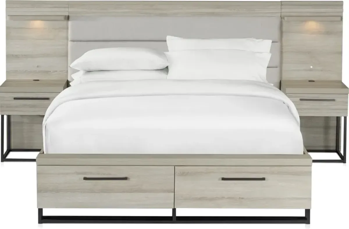 Nolan 7-Piece Queen Storage Bedroom Set with 2 Nightstands