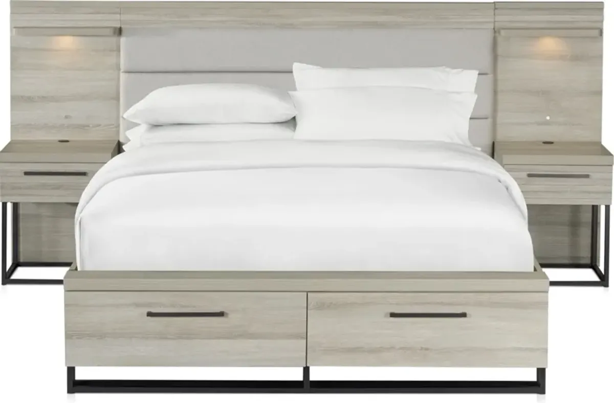 Nolan 7-Piece Queen Storage Bedroom Set with 2 Nightstands