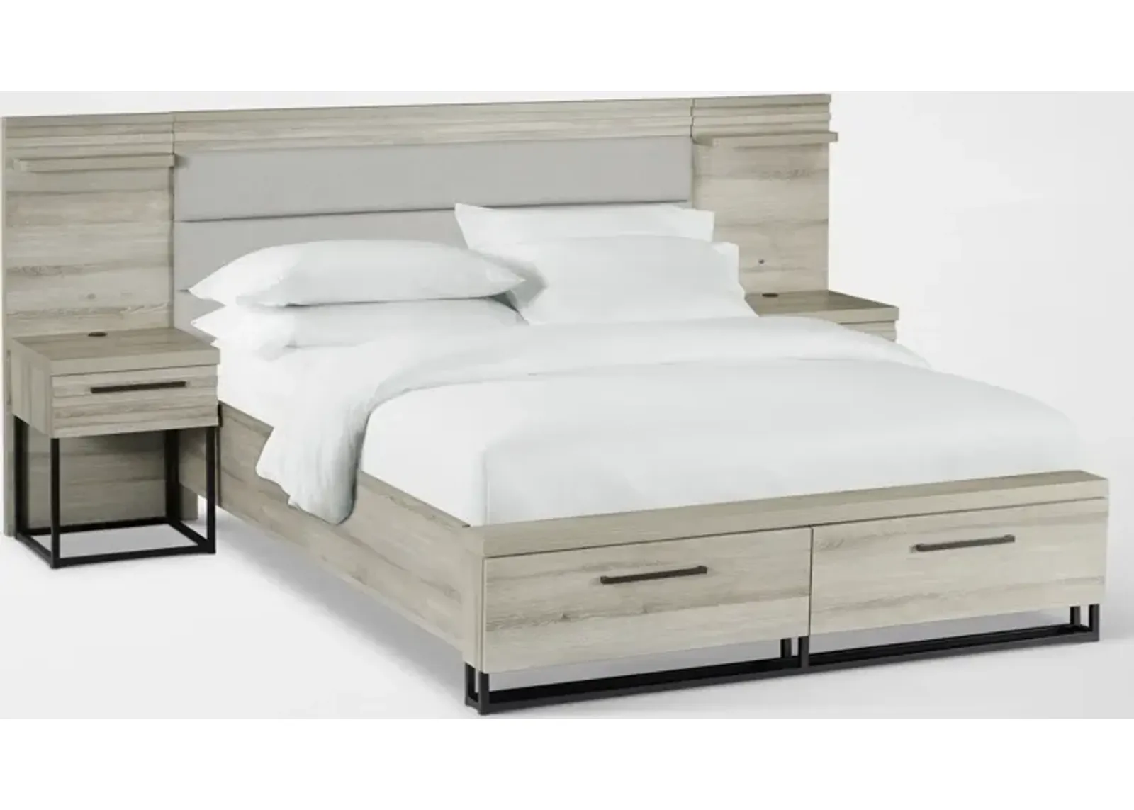 Nolan 7-Piece Queen Storage Bedroom Set with 2 Nightstands