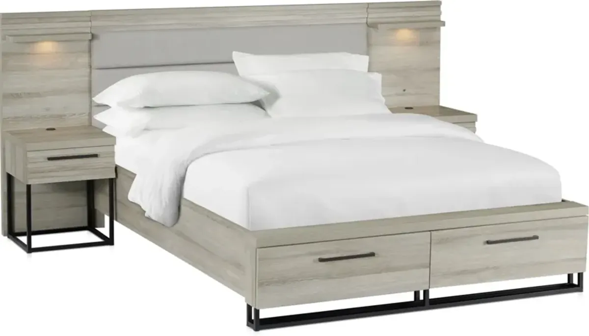 Nolan 7-Piece King Storage Bedroom Set with 2 Nightstands