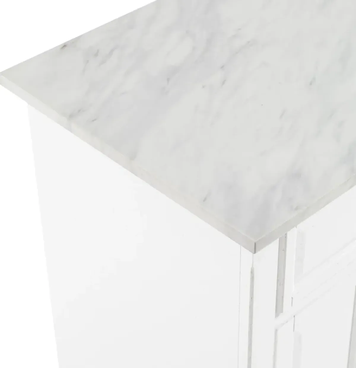 Byrde Kitchen Island - White/Marble