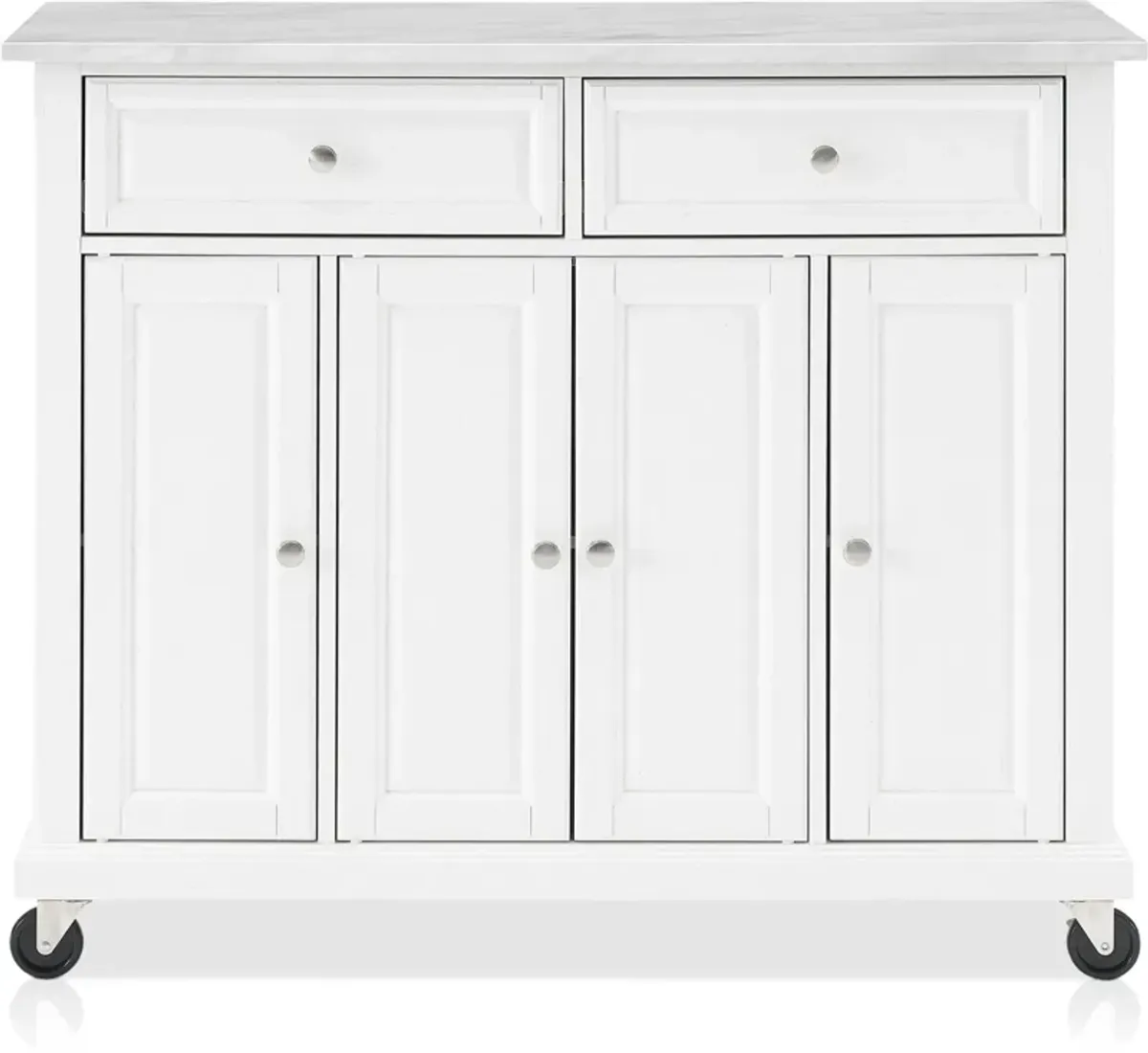 Byrde Kitchen Island - White/Marble