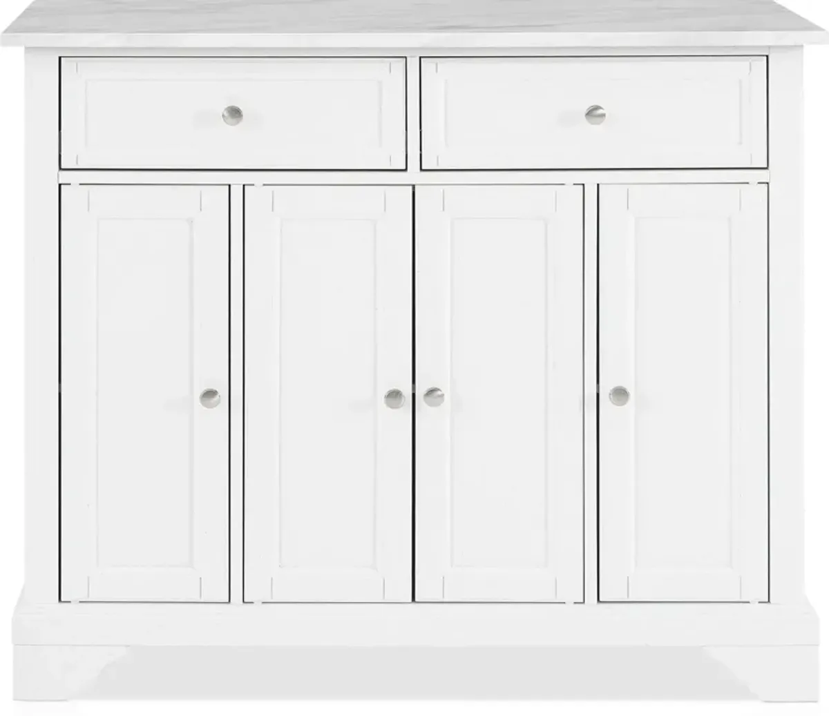 Byrde Kitchen Island - White/Marble