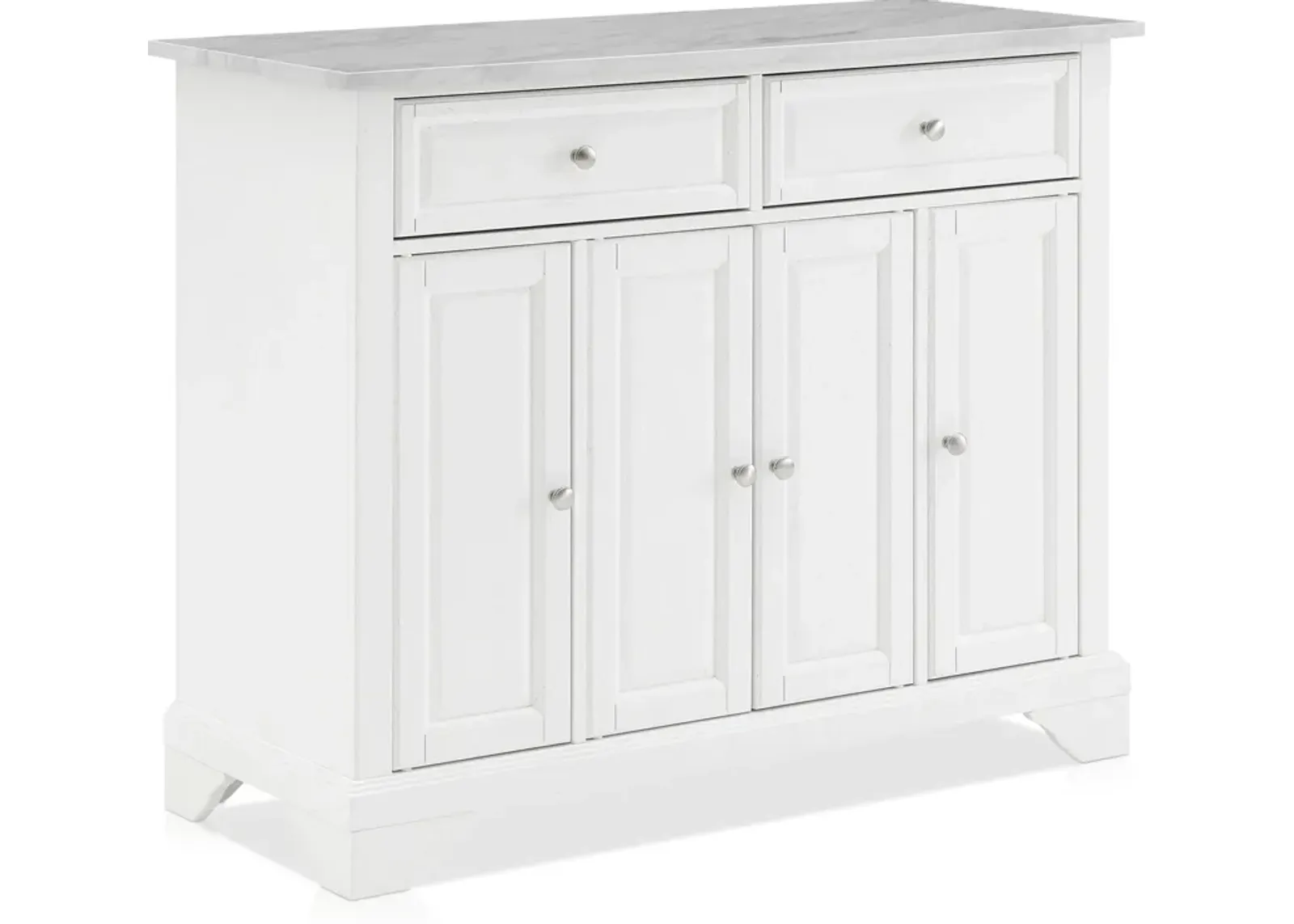 Byrde Kitchen Island - White/Marble