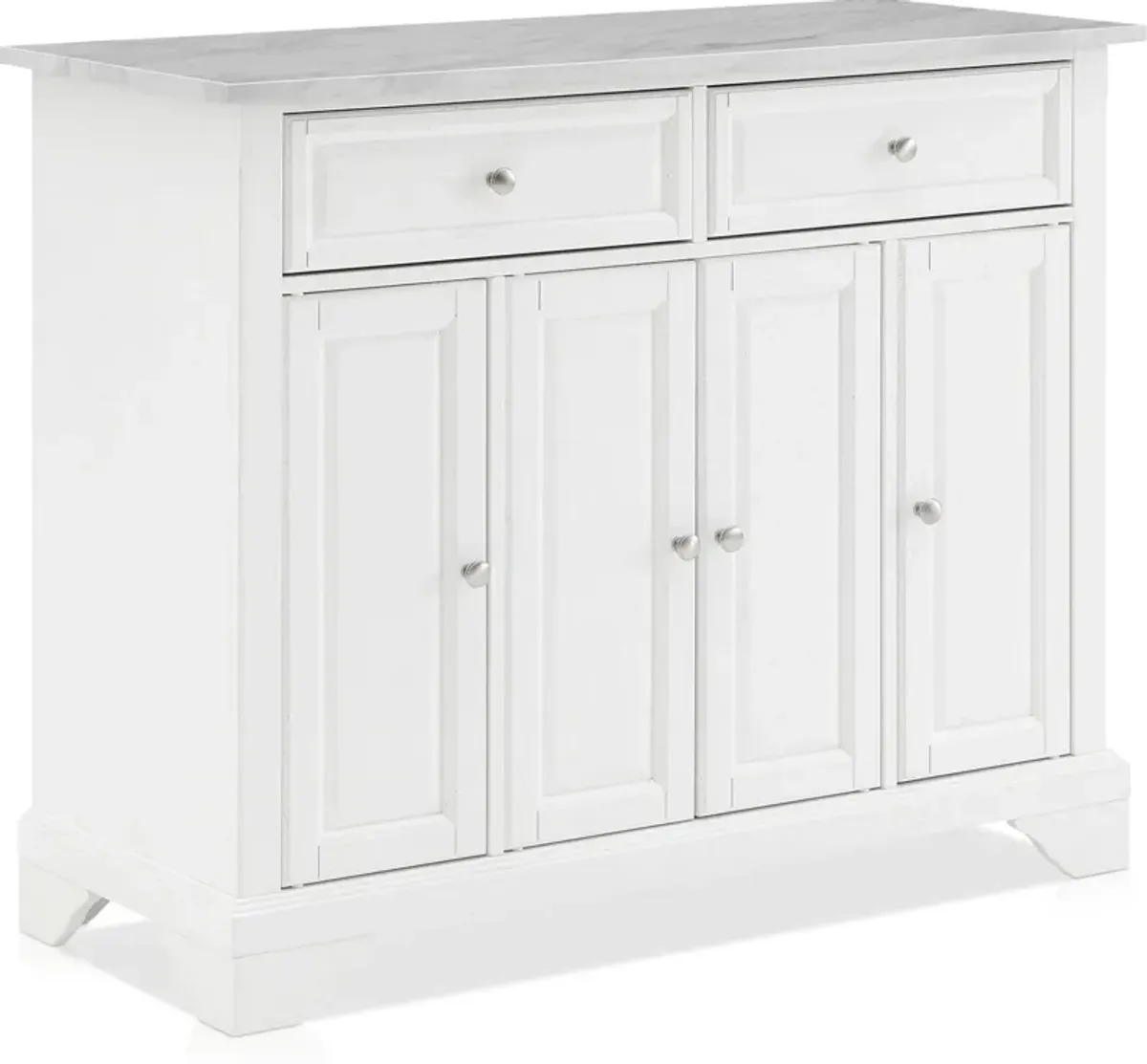 Byrde Kitchen Island - White/Marble