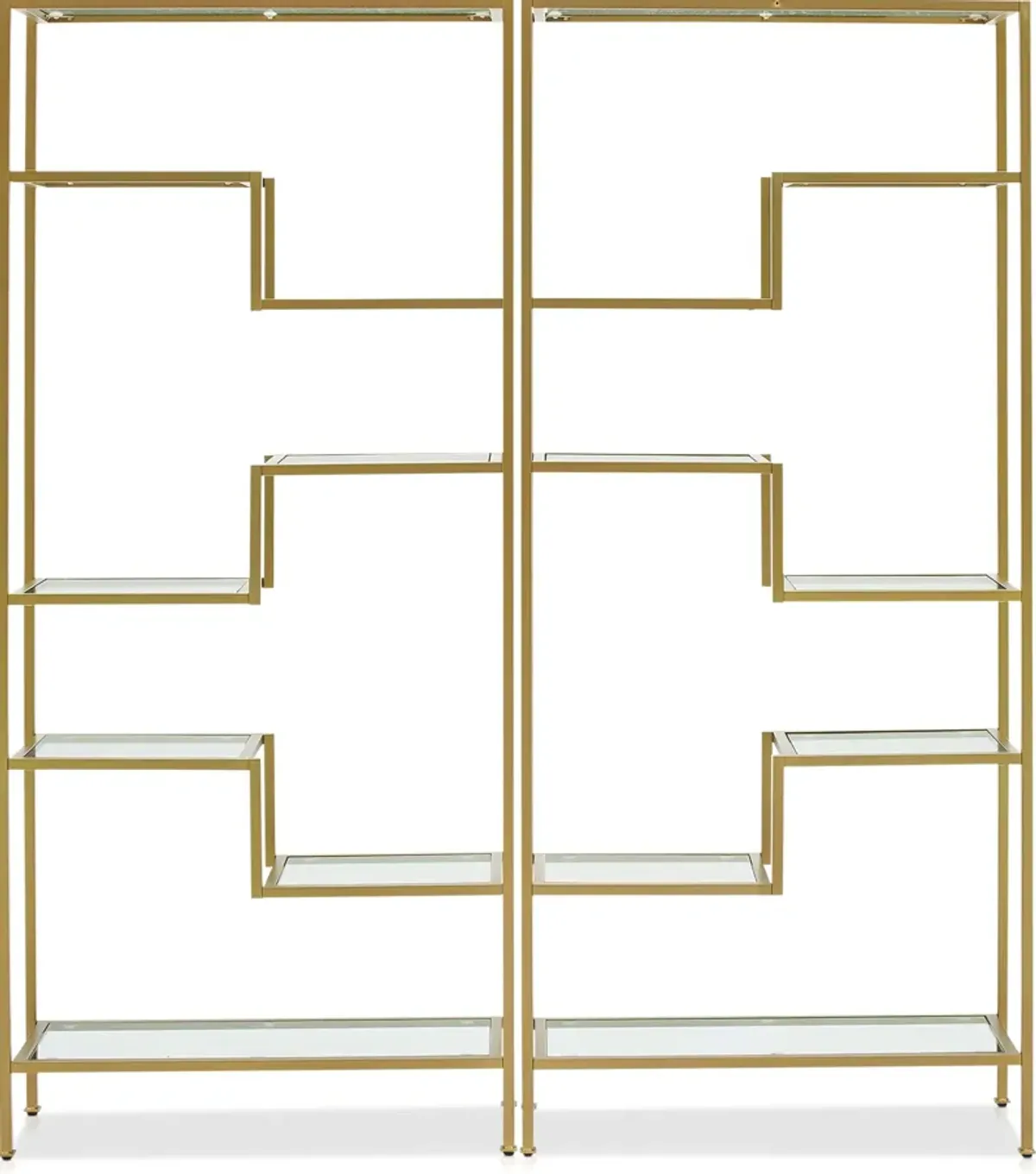 Tesly 2-Piece Etagere Set - Gold