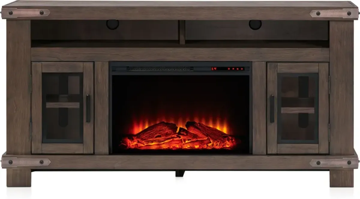 Sterling 65" Fireplace TV Stand - Brown