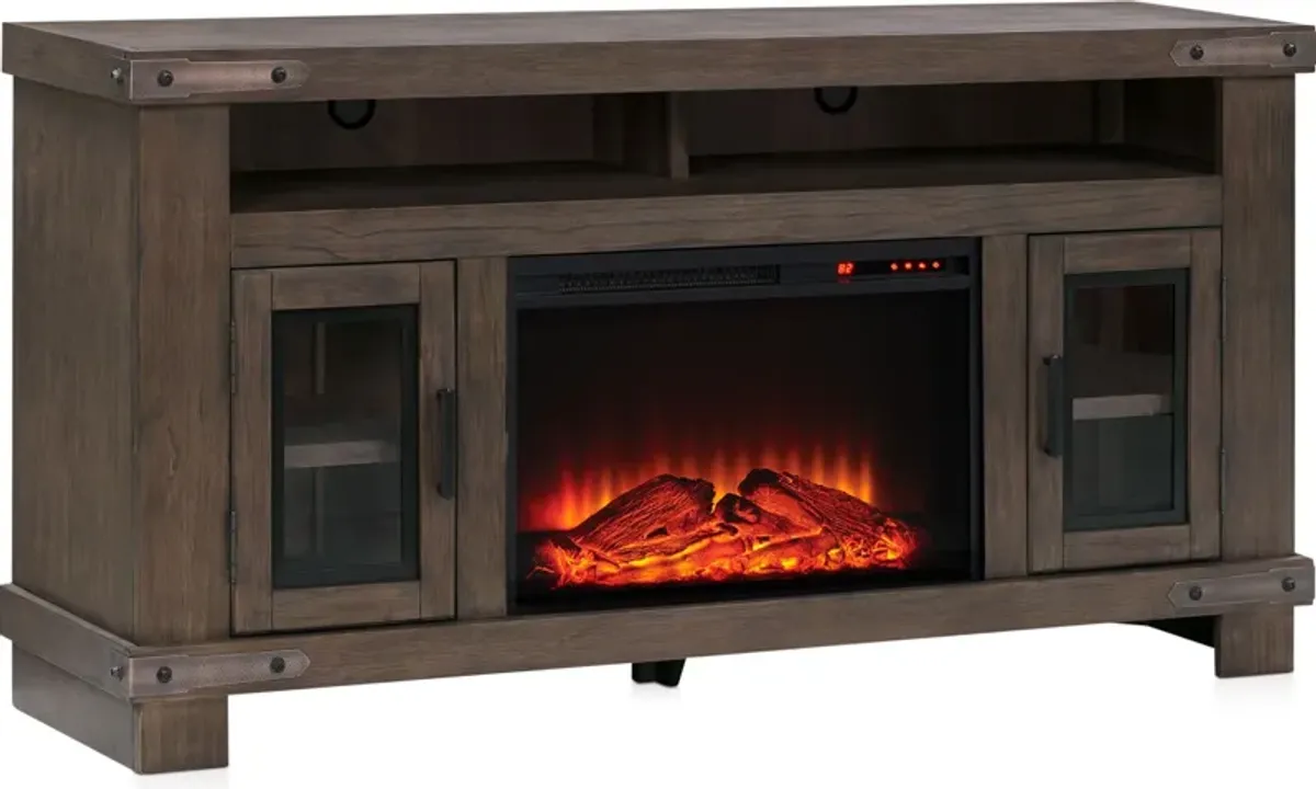 Sterling 65" Fireplace TV Stand - Brown