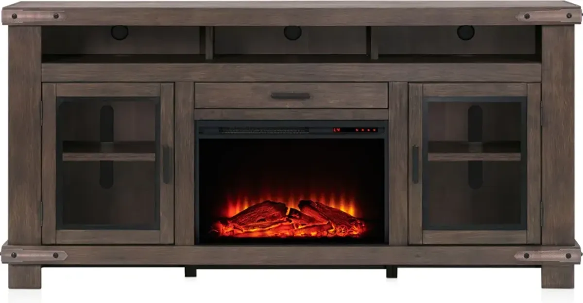 Sterling 78" Fireplace TV Stand - Brown