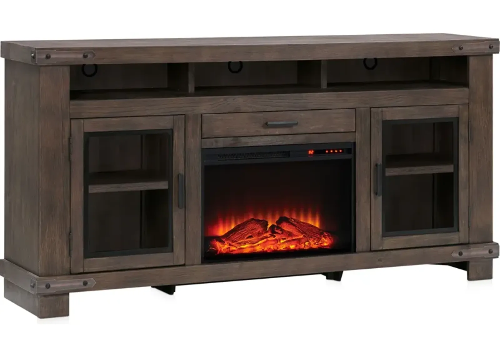 Sterling 78" Fireplace TV Stand - Brown