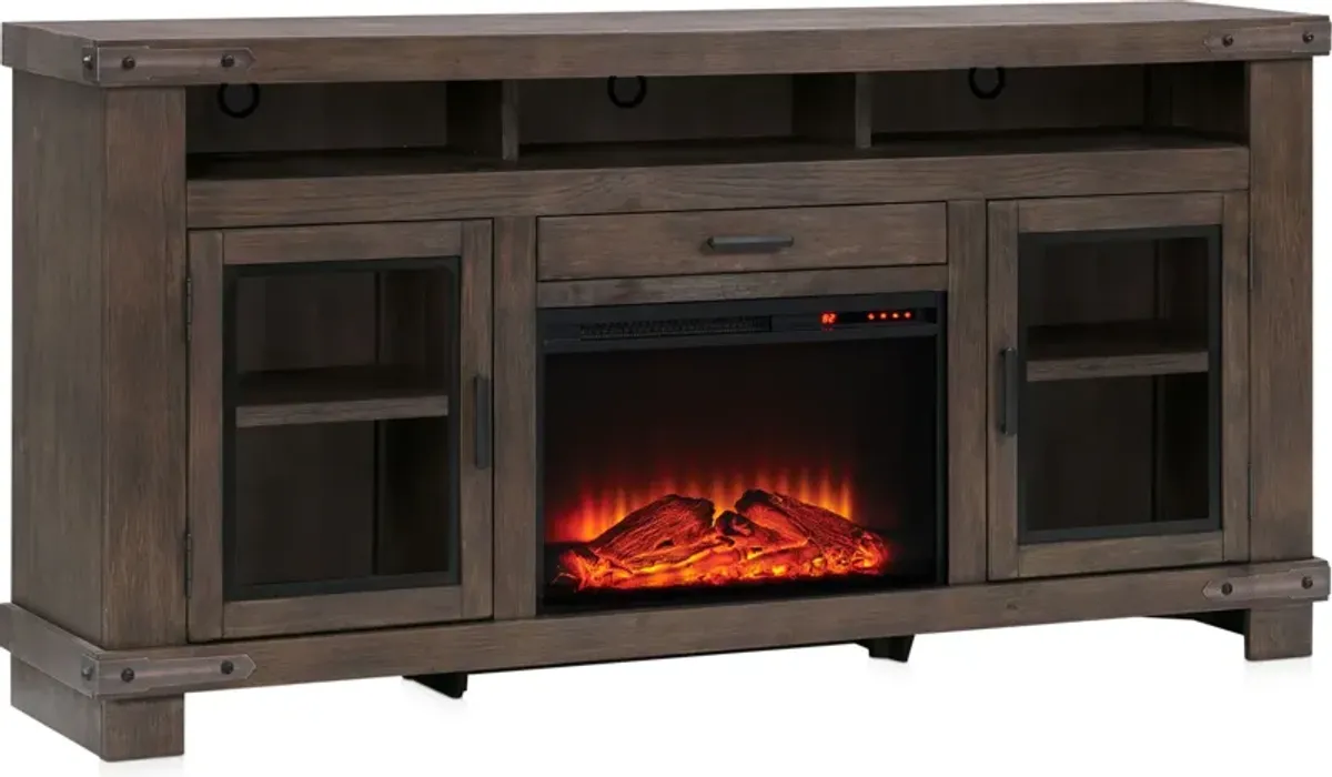 Sterling 78" Fireplace TV Stand - Brown