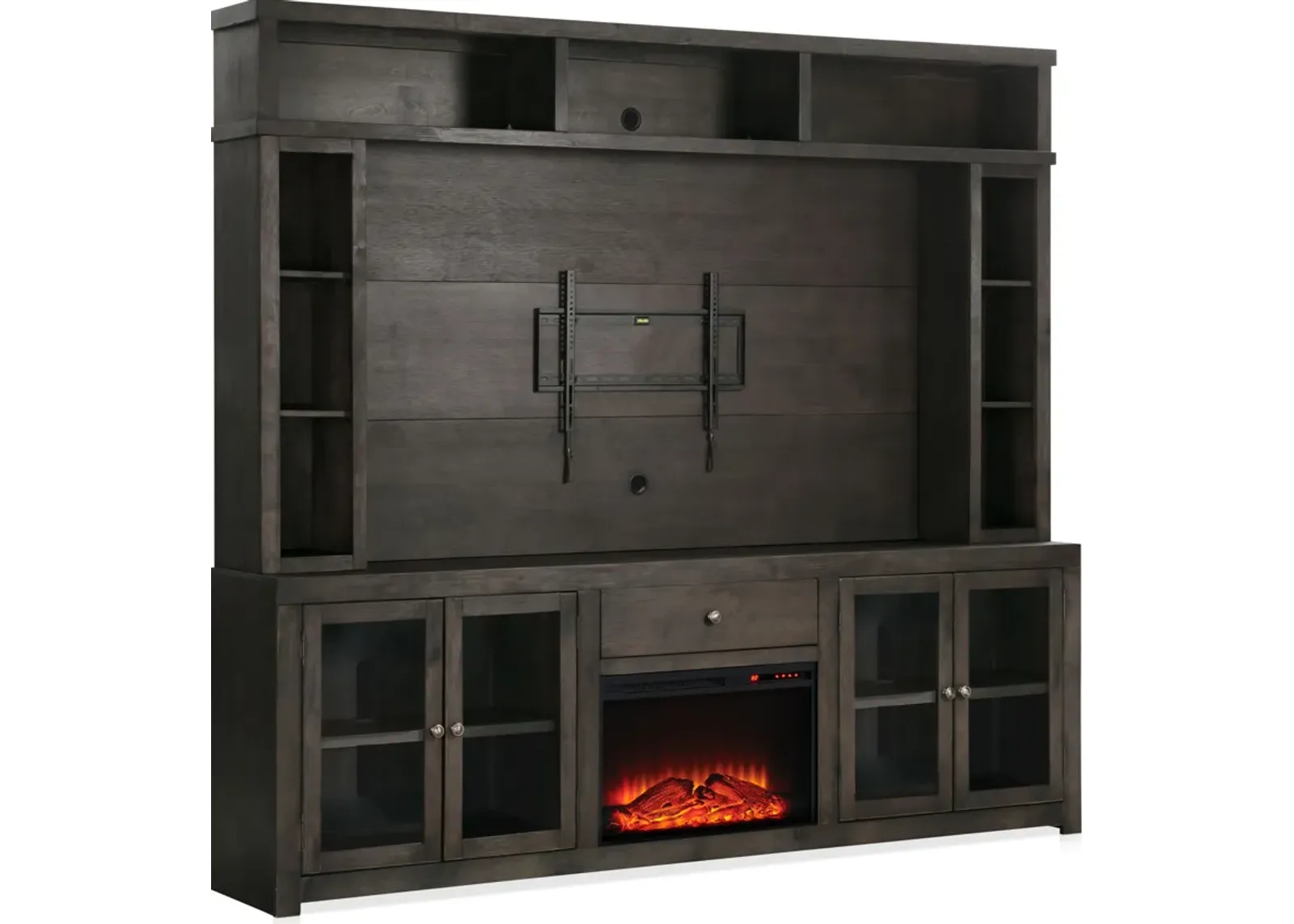 Butler Traditional Fireplace Entertainment Wall - Brown