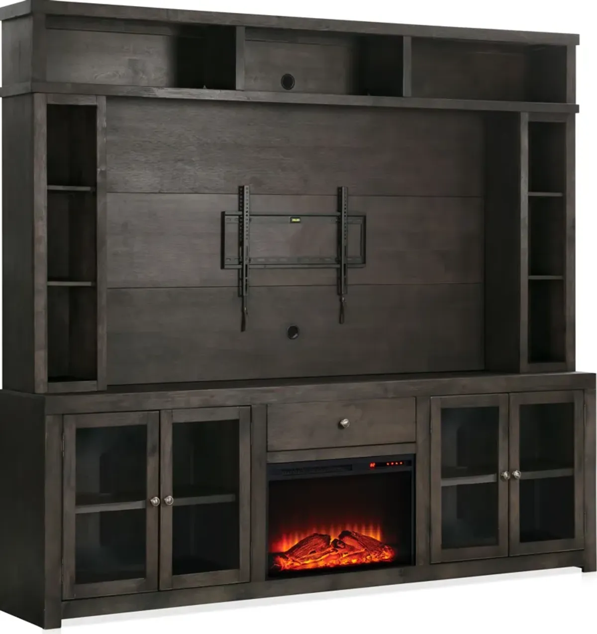 Butler Traditional Fireplace Entertainment Wall - Brown