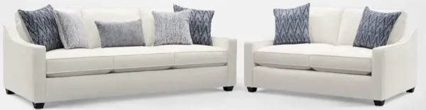 Callie Sofa and Loveseat Set - Ivory